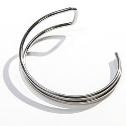 Laura Ferini Dames Armband Ridarella Zilver - Zilverkleurige Bangle - 18K Wit Verguld - Sieraad - Accessoires - Sieraden - Dames Armbandje