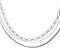 Laura Ferini Dames Ketting Collegato Zilver - Zilverkleurige Schakelketting Met 3 Lagen - 18K Wit Verguld - Halsketting - Collier - Sieraad - Accessoires - Dames Ketting Met Lagen
