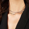 Laura Ferini Dames Ketting Collegato Zilver - Zilverkleurige Schakelketting Met 3 Lagen - 18K Wit Verguld - Halsketting - Collier - Sieraad - Accessoires - Dames Ketting Met Lagen