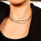 Laura Ferini Dames Ketting Collegato Zilver - Zilverkleurige Schakelketting Met 3 Lagen - 18K Wit Verguld - Halsketting - Collier - Sieraad - Accessoires - Dames Ketting Met Lagen