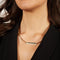 Laura Ferini Dames Ketting Facile - kleurige schakelketting met plaatje - 18K Geel Verguld - Halsketting - Collier - Sieraad - Accessoires - Dames Ketting met Hanger