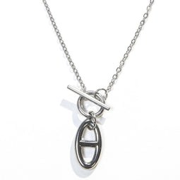 Laura Ferini Dames Ketting Legato Zilver - Zilverkleurige ketting met hangertje - 18K Wit Verguld - Halsketting - Collier - Sieraad - Accessoires - Dames Ketting met Hanger