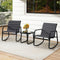 Coast Bistroset - 3-Delige Schommelstoelen met Tafel 73x61x79 cm - Grijs/Zwart