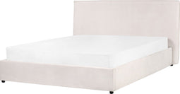 LAVAUR - Bed met opbergruimte - Creme - 160 x 200 cm - Fluweel