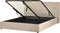 LAVAUR - Bed met opbergruimte - Taupe - 160 x 200 cm - Fluweel
