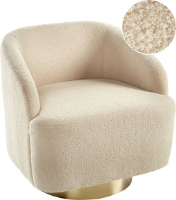 LAVIK - Fauteuil - Beige - Bouclé