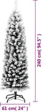 vidaXL - Kunstkerstboom - met - sneeuw - smal - 240 - cm - PVC - groen