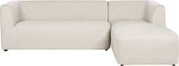 LAXA - Hoekbank 4-zits - Lichtbeige - Linkszijdig - Polyester