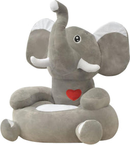 vidaXL - Kinderstoel - olifant - pluche - grijs