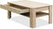 vidaXL - Salontafel - 110x65x48 - cm - bewerkt - hout - eikenkleur