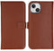 Selencia iPhone 15 - Echt Lederen Bookcase - 3 Pashouders - Lichtbruin