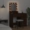 vidaXL - Make-up - Bureau - met - LED - Verlichting - - - Bruin - Eiken - - - 50x41x135 - cm