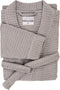 Heckettlane Badjas Wafel - Ochtendjas Unisex - 65% Gerecycled Katoen - Grijs (L)
