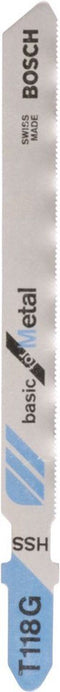 Bosch T 118 G - Decoupeerzaagblad - HSS gegolfd voor heel dun staal (0,5-1,5 mm) - 92 mm