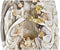 Kerststal set DKD Home Decor Gouden Crème Hars Multicolour (18 x 9 x 25,5 cm) (2 Stuks)