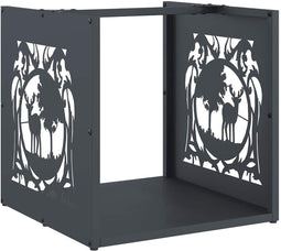 vidaXL - Brandhoutrek - 40x40x40 - cm - koudgewalst - staal - antracietkleurig