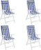 vidaXL - Stoelkussens - 4 - st - hoge - rug - gestreept - oxford - stof - wit - en - blauw