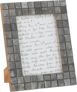 J-Line fotolijst Patroon Vierkant - hout/hoorn - grijs - large