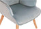 Armstoel DKD Home Decor Natuurlijk Hout Polyester Hemelsblauw (67 x 75 x 96 cm)