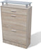 vidaXL - Schoenenkast - met - lade - en - glazen - bovenschap - eiken-look