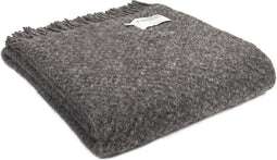 Plaid Wafer Donker Grijs (Slate) - 150x183 - Nieuw Wol - Tweedmill UK