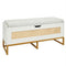 Coast Schoenenbank – Rattan - Zitkussen – 100 x 35 x 44 cm - Wit