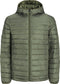 JACK&JONES JJEACE - Puffer jacket - Gewatteerd met opstaande hood - Olijfgroen (2022)