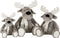 J-Line knuffel Eland + Sjaal - pluche - grijs/wit - large