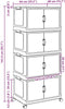 vidaXL - Opbergbox - stapelbaar - met - wielen - 4-laags - 75 - L - 64x40x141,5 - cm
