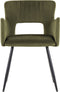 SANILAC - Eetkamerstoel set van 2 - Olijfgroen - Fluweel