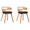 vidaXL - Eetkamerstoelen - 2 - st - gebogen - hout - en - kunstleer