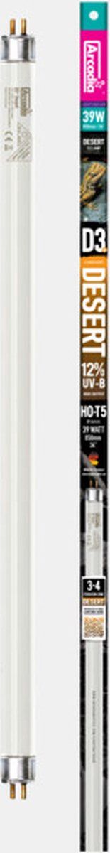 Arcadia D3+ Reptile T5 Lamp 12% Uvb 86.5Cm 39 Watt