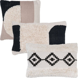 Kussen Set van 3 - Lenny Black, Miro Creme en Ayla Beige