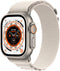 Apple Watch Ultra - 4G/LTE - 49mm - Titanium kast - Sterrenlicht Alpine bandje - Large