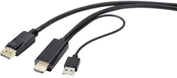 Renkforce RF-4600634 - Kabel - DisplayPort naar HDMI + USB - Zwart