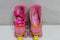 Nijdam Chevron - Rolschaatsen - Retro PVC leer - Fuchsia/Oranje/Geel - Maat 33/34