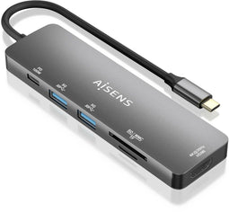 Aisens ASUC-6P016-GR - Dockingstation - 2x USB 3.2 Gen1 type-A 1x USB 3.2 Gen1 type-C - Grijs