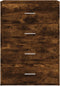 vidaXL - Dressoir - 60x31x84 - cm - bewerkt - hout - gerookt - eikenkleurig