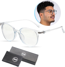 LC Eyewear Computerbril - Blauw Licht Bril - Blue Light Glasses - Beeldschermbril - Unisex Bril Zonder Sterkte - Transparant Blauw