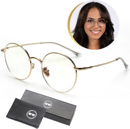 LC Eyewear Computerbril - Blauw Licht Bril - Blue Light Glasses - Beeldschermbril - Metaal - Unisex Bril Zonder Sterkte - Goud