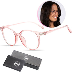 LC Eyewear Computerbril - Blauw Licht Bril Zonder Sterkte - Blue Light Glasses - Beeldschermbril - Unisex - Transparant Roze
