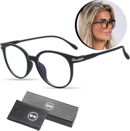 LC Eyewear Computerbril - Blauw Licht Bril Zonder Sterkte - Blue Light Glasses - Beeldschermbril - Unisex Bril Zonder Sterkte - Mat Zwart