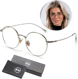 LC Eyewear Computerbril - Blauw Licht Bril Zonder Sterkte- Blue Light Glasses - Beeldschermbril - Metaal - Unisex - Zilver
