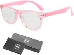 LC Eyewear Computerbril voor Kinderen - Blauw Licht Bril Zonder Sterkte- Blue Light Glasses - Beeldschermbril - Unisex - Transparant Roze