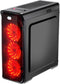 LC-POWER® Red Typhoon MIDITower ATX PC Case - Computer Behuizing - 4 Case Fans - Game PC - Gehard Glas - Zwart
