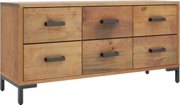 vidaXL - Opbergkast - 110x30x45 - cm - massief - grenenhout - bruin
