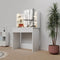 Juskys Zoey - Kaptafel - LED Spiegel 10 lampjes - Wit - 90x40x140 cm