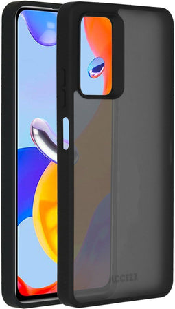 Accezz Rugged Frosted Backcover - Geschikt voor Xiaomi Redmi Note 11 Pro - Schokabsorberend - Zwart