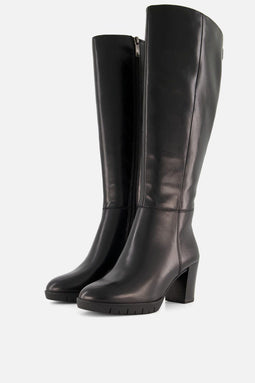 Tamaris Laarzen - Hoge Laarzen - Leer - 7,5 cm Hak - Zwart
