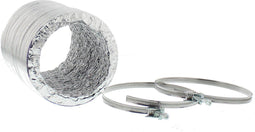 Scanpart lucht afvoerslang 125 mm 1.5 meter - Aluminium - Inclusief 2 slangklemmen - Hittebestendig tot 250°C - Geschikt voor wasdroger airco afzuigkap - Ventilatieslang - Ventilatiebuis